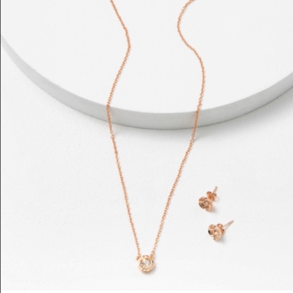 COACH Open Circle Necklace & Tea Rose Earrings set - Picture 7 of 7